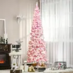 7.5ft Artificial Christmas Tree, Pink Christmas Tree with 350 LED Lights, 700 Branches and Detachable Base, Pre Lit Christmas Tree, Pink - Image 10