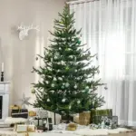 HOMCOM 7.5 Ft Christmas Tree, Pencil Christmas Tree with 1218 Realistic Branches, Steel Base, Auto Open, Green - Image 2