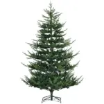 HOMCOM 7.5 Ft Christmas Tree, Pencil Christmas Tree with 1218 Realistic Branches, Steel Base, Auto Open, Green