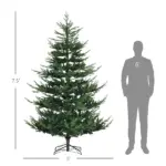 HOMCOM 7.5 Ft Christmas Tree, Pencil Christmas Tree with 1218 Realistic Branches, Steel Base, Auto Open, Green - Image 3