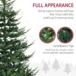 HOMCOM 7.5 Ft Christmas Tree, Pencil Christmas Tree with 1218 Realistic Branches, Steel Base, Auto Open, Green - Image 5