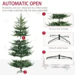 HOMCOM 7.5 Ft Christmas Tree, Pencil Christmas Tree with 1218 Realistic Branches, Steel Base, Auto Open, Green - Image 6