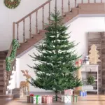 HOMCOM 7.5 Ft Christmas Tree, Pencil Christmas Tree with 1218 Realistic Branches, Steel Base, Auto Open, Green - Image 10