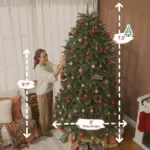HOMCOM 7.5ft Prelit Christmas Tree with Full-Spectrum LEDs, Smart App Control, Wide Full Hinged Xmas Tree, Easy Assembly - Image 3