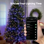 HOMCOM 7.5ft Prelit Christmas Tree with Full-Spectrum LEDs, Smart App Control, Wide Full Hinged Xmas Tree, Easy Assembly - Image 6