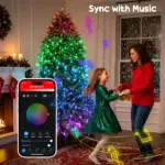 HOMCOM 7.5ft Prelit Christmas Tree with Full-Spectrum LEDs, Smart App Control, Wide Full Hinged Xmas Tree, Easy Assembly - Image 7