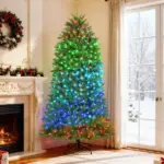 HOMCOM 7.5ft Prelit Christmas Tree with Full-Spectrum LEDs, Smart App Control, Wide Full Hinged Xmas Tree, Easy Assembly - Image 10