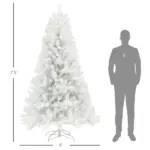 7.5 Foot Artificial Christmas Tree with 1346 Branch Tips and Steel Base, White - Image 3