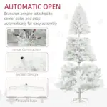 7.5 Foot Artificial Christmas Tree with 1346 Branch Tips and Steel Base, White - Image 6