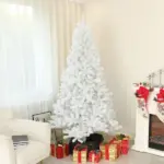 7.5 Foot Artificial Christmas Tree with 1346 Branch Tips and Steel Base, White - Image 10