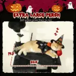 PawHut 78" Gothic Cat Tree, Cat Tower with Coffin Bed, 2 Spacious Condos, Sisal Scratching Posts, Bat Hanging Balls, Halloween - Image 6