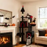 PawHut 78" Gothic Cat Tree, Cat Tower with Coffin Bed, 2 Spacious Condos, Sisal Scratching Posts, Bat Hanging Balls, Halloween - Image 10