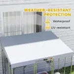 79" Galvanized Steel Large Catio with Waterproof Canopy, Sleeping Box, Jumping Platforms, for 1-3 Kittens, Silver - Image 7