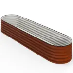 Outsunny 7.9' x 2' x 1.4' Galvanized Raised Garden Bed Kit, Metal Planter Box with Safety Edging, Brown - Image 12