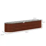 Outsunny 7.9' x 2' x 1.4' Galvanized Raised Garden Bed Kit, Metal Planter Box with Safety Edging, Brown - Image 3
