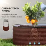 Outsunny 7.9' x 2' x 1.4' Galvanized Raised Garden Bed Kit, Metal Planter Box with Safety Edging, Brown - Image 5