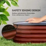 Outsunny 7.9' x 2' x 1.4' Galvanized Raised Garden Bed Kit, Metal Planter Box with Safety Edging, Brown - Image 6