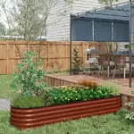 Outsunny 7.9' x 2' x 1.4' Galvanized Raised Garden Bed Kit, Metal Planter Box with Safety Edging, Brown - Image 10