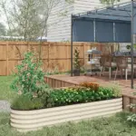 Outsunny 7.9' x 2' x 1.4' Galvanized Raised Garden Bed Kit, Metal Planter Box with Safety Edging, Cream - Image 2