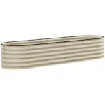 Outsunny 7.9' x 2' x 1.4' Galvanized Raised Garden Bed Kit, Metal Planter Box with Safety Edging, Cream