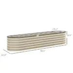 Outsunny 7.9' x 2' x 1.4' Galvanized Raised Garden Bed Kit, Metal Planter Box with Safety Edging, Cream - Image 3