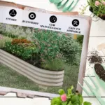 Outsunny 7.9' x 2' x 1.4' Galvanized Raised Garden Bed Kit, Metal Planter Box with Safety Edging, Cream - Image 7