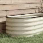 Outsunny 7.9' x 2' x 1.4' Galvanized Raised Garden Bed Kit, Metal Planter Box with Safety Edging, Cream - Image 8