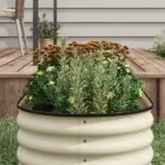 Outsunny 7.9' x 2' x 1.4' Galvanized Raised Garden Bed Kit, Metal Planter Box with Safety Edging, Cream - Image 9