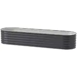 7.9' x 2' x 1.4' Galvanized Raised Garden Bed Kit, Metal Planter Box with Safety Edging, Dark Gray