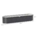 7.9' x 2' x 1.4' Galvanized Raised Garden Bed Kit, Metal Planter Box with Safety Edging, Dark Gray - Image 3