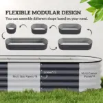 7.9' x 2' x 1.4' Galvanized Raised Garden Bed Kit, Metal Planter Box with Safety Edging, Dark Gray - Image 4