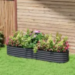 7.9' x 2' x 1.4' Galvanized Raised Garden Bed Kit, Metal Planter Box with Safety Edging, Dark Gray - Image 10