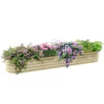 Outsunny 7.9 Ft Galvanized Raised Garden Bed Kit with Safety Edging Cream - Image 11