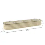 Outsunny 7.9 Ft Galvanized Raised Garden Bed Kit with Safety Edging Cream - Image 3
