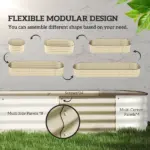 Outsunny 7.9 Ft Galvanized Raised Garden Bed Kit with Safety Edging Cream - Image 4