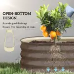 Outsunny 7.9 Ft Galvanized Raised Garden Bed Kit with Safety Edging Cream - Image 5