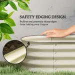 Outsunny 7.9 Ft Galvanized Raised Garden Bed Kit with Safety Edging Cream - Image 6