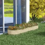 Outsunny 7.9 Ft Galvanized Raised Garden Bed Kit with Safety Edging Cream - Image 10