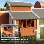 79"L Chicken Coop with Run for 6 Chickens, Wooden Chicken House with Nesting Boxes and Pull-Out Tray - Image 4