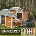 79"L Chicken Coop with Run for 6 Chickens, Wooden Chicken House with Nesting Boxes and Pull-Out Tray - Image 6