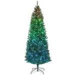 7ft Artificial Christmas Tree with Colorful DIY Synchronized Lights, Remote, Hinged Slim Fir with Daily Timer - Image 11