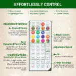 7ft Artificial Christmas Tree with Colorful DIY Synchronized Lights, Remote, Hinged Slim Fir with Daily Timer - Image 6
