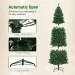 7ft Artificial Christmas Tree with Colorful DIY Synchronized Lights, Remote, Hinged Slim Fir with Daily Timer - Image 8