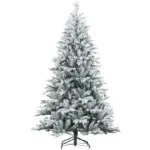 HOMCOM 7ft Artificial Flocked Christmas Tree with Snow Tips, Easy Assembly, Hinged Xmas Tree for Home Office Holiday - Image 11