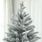 HOMCOM 7ft Artificial Flocked Christmas Tree with Snow Tips, Easy Assembly, Hinged Xmas Tree for Home Office Holiday - Image 9