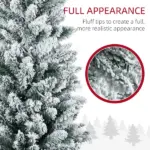 HOMCOM 7 Ft Green Pencil Christmas Tree Slim with Realistic Branches Warm White LED Lights for Holiday Decor - Image 6