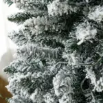 HOMCOM 7 Ft Green Pencil Christmas Tree Slim with Realistic Branches Warm White LED Lights for Holiday Decor - Image 9