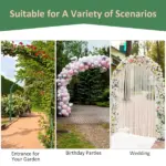 7 ft Metal Garden Arch Trellis with Top Extension Bar, Black - Image 6