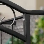 7 ft Metal Garden Arch Trellis with Top Extension Bar, Black - Image 8