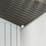 7 ft x 4 ft x 6 ft Metal Garden Shed Outdoor Organizer with 4 Vents Dual Sliding Doors Sturdy White Storage Solution - Image 8